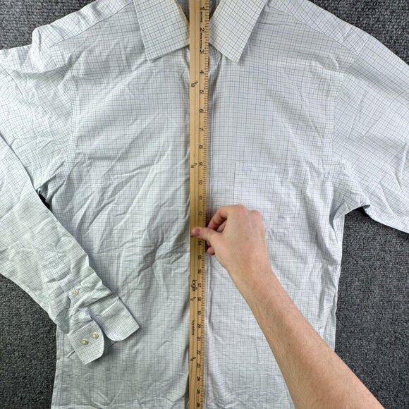 Brooks Brothers Long Sleeve Button Up Shirt Blue Check 15 34/35 Regent Non Iron - Picture 3 of 15